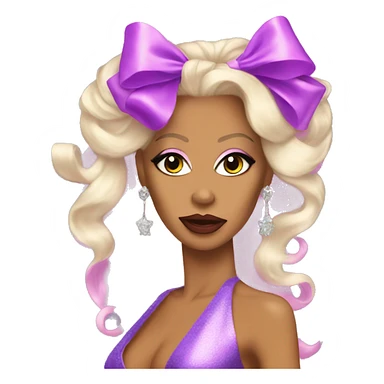 coquette RuPaul with bows sticker