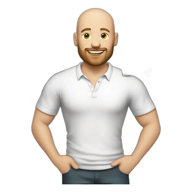 white male with small beard and almost bald holding stacks of money smart casual shirt sticker