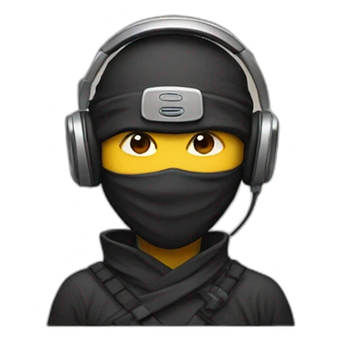 ninja wearing headphones sticker