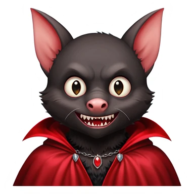Vampire Pet, Bat in red collar cloak sticker