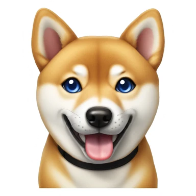 shiba inu blue eyes with tongue out sticker