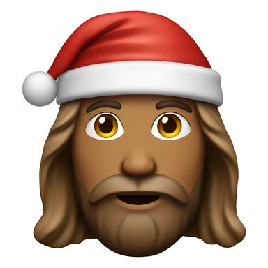 jesus with a santa hat on sticker