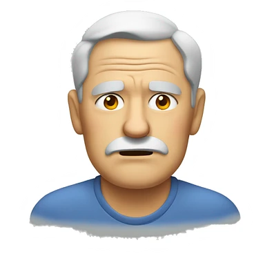 Tired older man with sweaty face sticker