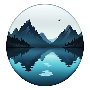 Dark deep lake sticker