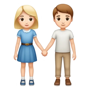 boy and girl holding hands sticker