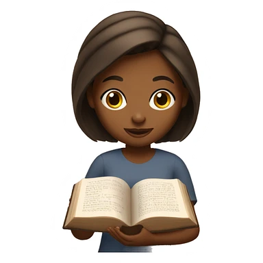 Brown girl reading bible sticker