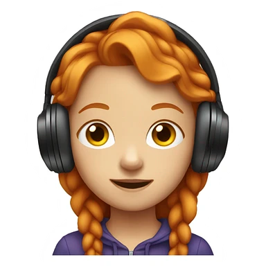 Ginger girl in headphones sticker
