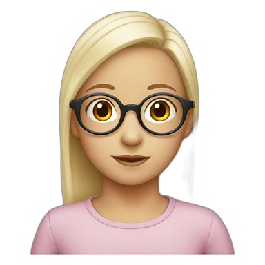 a little girl who wears glasses and is bald sticker