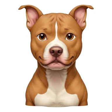 Tan Pit bull with natural ears male  sticker