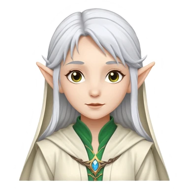 Frieren the female elf mage with silver hair without stone sticker