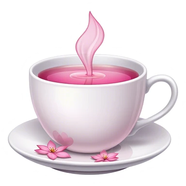 white teacup with pink tea inside of it sticker