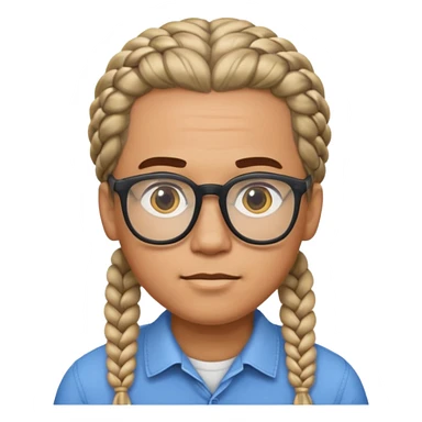  braided hair man with glasses sticker