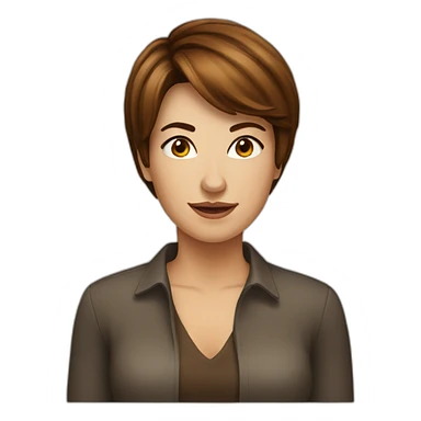 Woman short brown hair drink whisky sticker