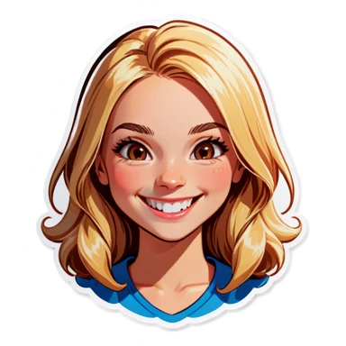 blonde girl smiling portrait sticker