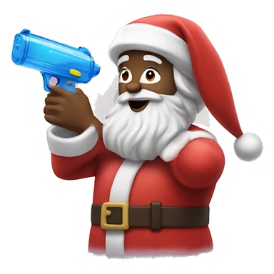 Santa shooting a water gun sticker