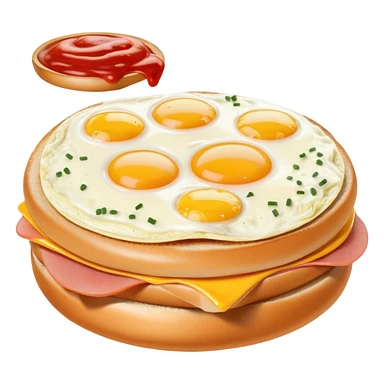 Taylor ham egg and cheese on a bagel salt pepper ketchup sticker