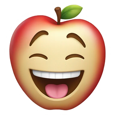 A classic apple emoji, tongue out and mouth wide open on a smile, dizzy eyes, and swirling stars around their head. Tilted 45 degrees sticker