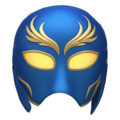 A wrestling mask with a blue phoenix on it sticker