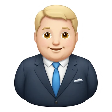 happy plump white man in suit sticker