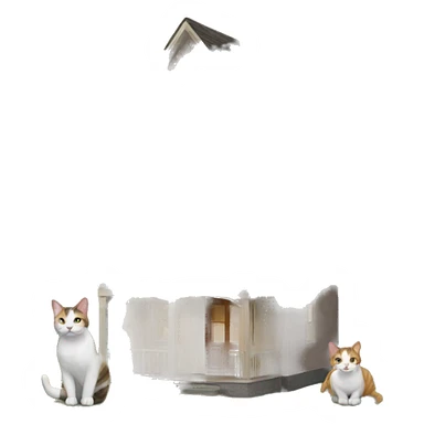 new home two cats sticker