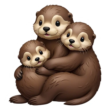 Disney-style, sea otter mom and sea otter pup snuggling sticker