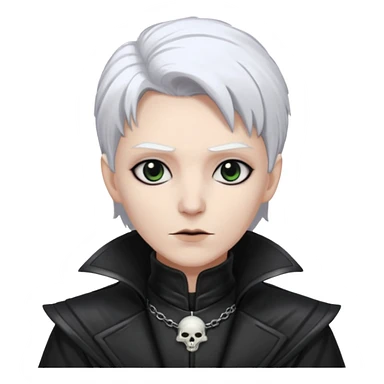 necromancer with black leather outfit white hair sticker