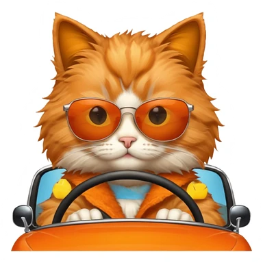 a cat driving a car sticker