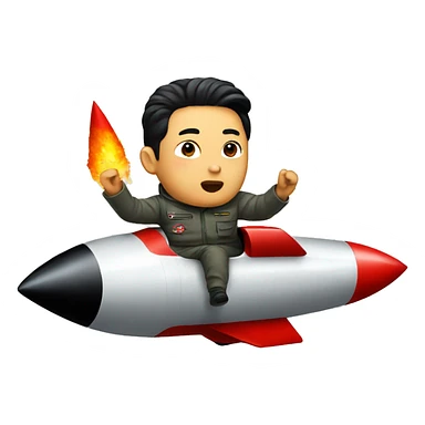 Kim Jung riding a rocket sticker