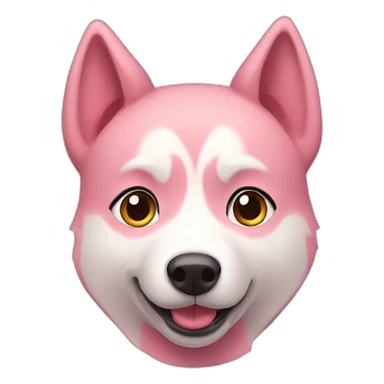 pink husky looking like a pig sticker