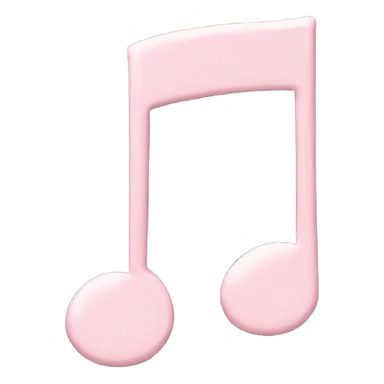 Pale pink music note with pale pink heart  sticker