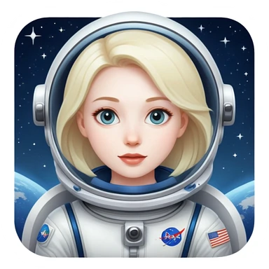 beautiful girl flying to space sticker