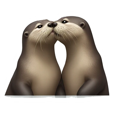 Otters kissing sticker