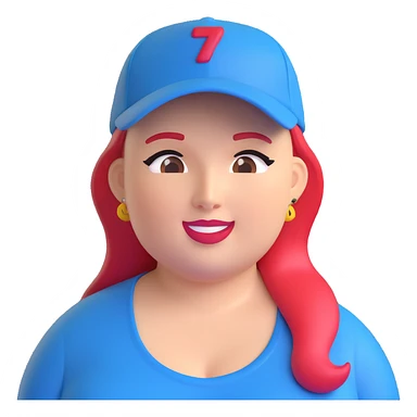 A plus-size woman with a cap that says "Komarova" in a 3D emoji style. sticker