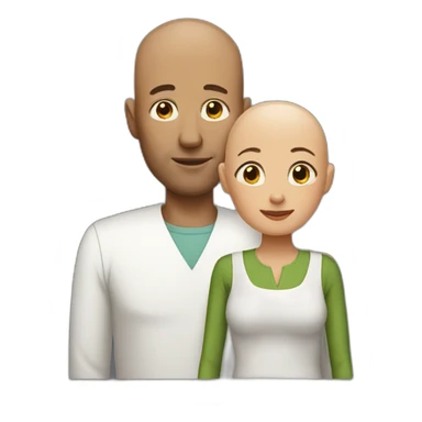 Mother with an bald man  sticker