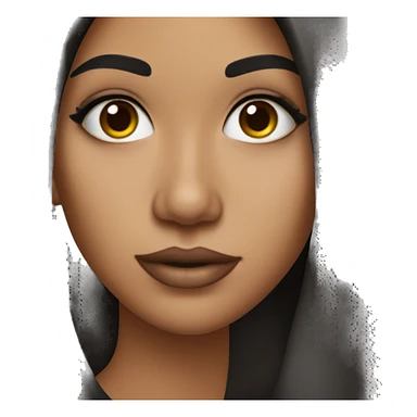 A girl with dark straight hair with Latina makeup sticker