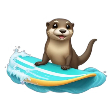 Loutre sur surf sticker