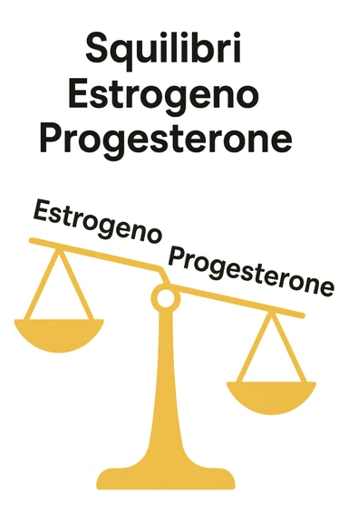 squilibri estrogeno progesterone in italiano senza sfondo con una bilancia sticker