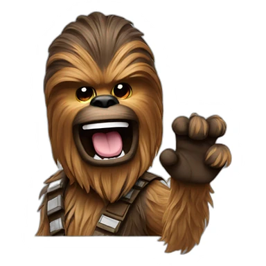 Chewbacca waving sticker