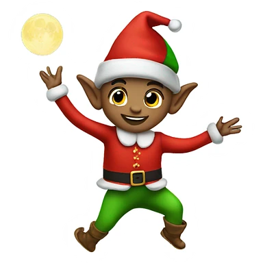 christmas elf doing moon walk sticker