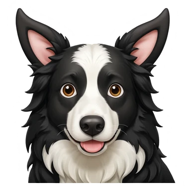 A black and white border collie has cow's horns. sticker