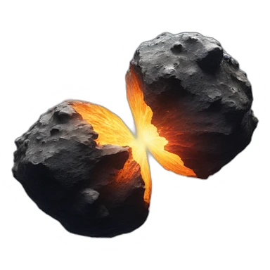 Two asteroids colliding sticker