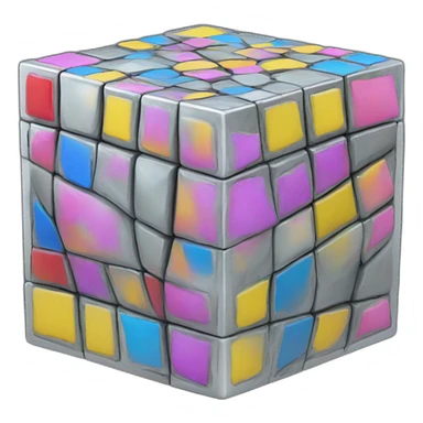Argent cube rubik sticker
