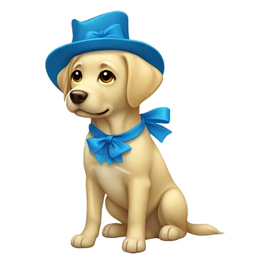 Yellow lab with blue bow sticker