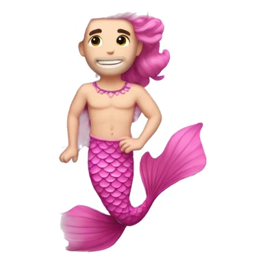 merman with pink sowrd sticker