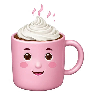 Pink food coffe sticker