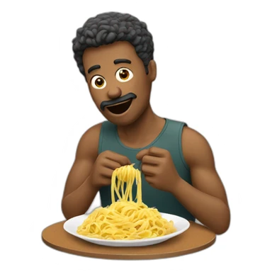 Man eating pasta sticker