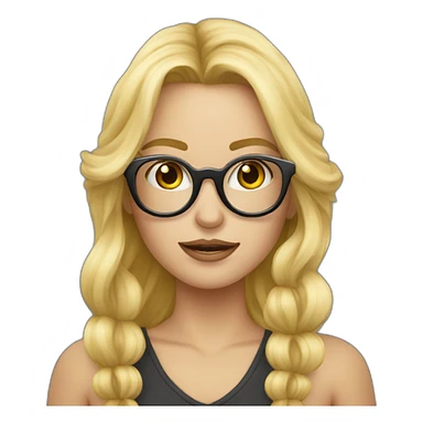 Blonde avec une natte et des grosses lunettes sticker
