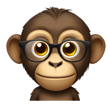 monkey with glasses sticker