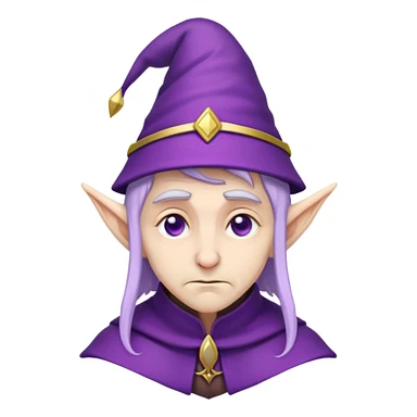 purple hat elf ear old wizard sad sticker