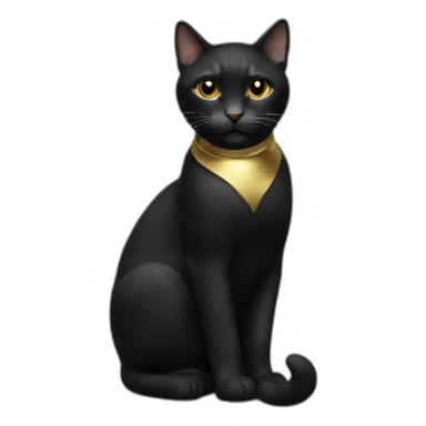cat black gold sticker
